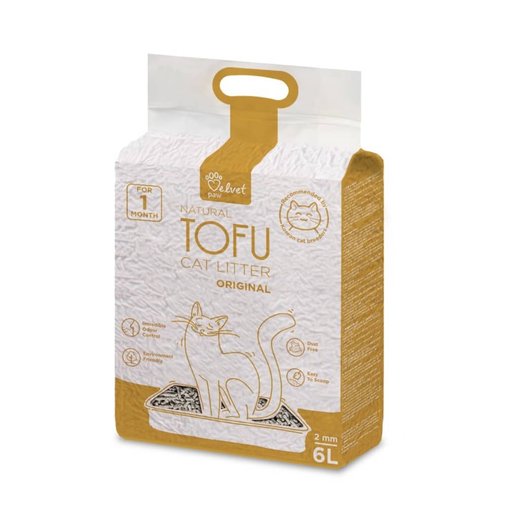 Velvet Paw Original tofu pakaiši kaķiem bez aromāta 2.6 kg 6 L